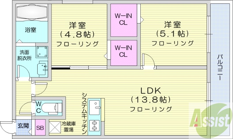 フォンテーヌ伏見の間取り