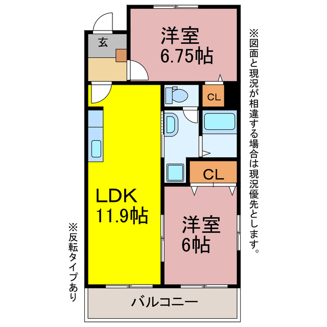 豊橋市新栄町のマンションの間取り