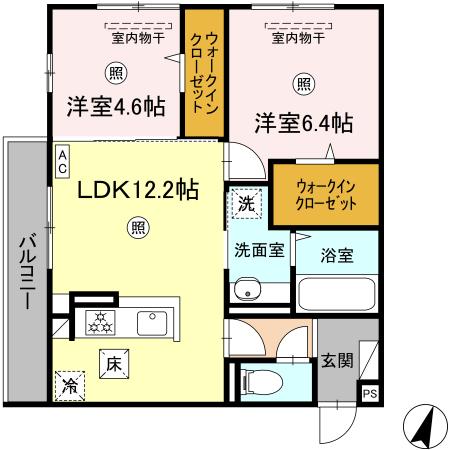 広島市東区尾長東のアパートの間取り