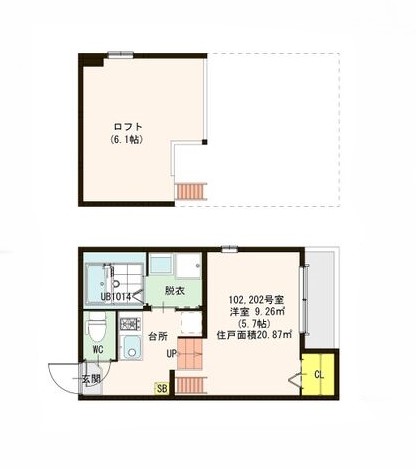 大阪市住之江区安立のアパートの間取り