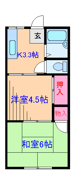 川崎市幸区矢上のアパートの間取り