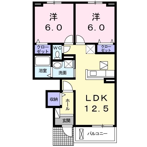 八代市井上町のアパートの間取り