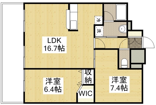 フラットリア春日の間取り