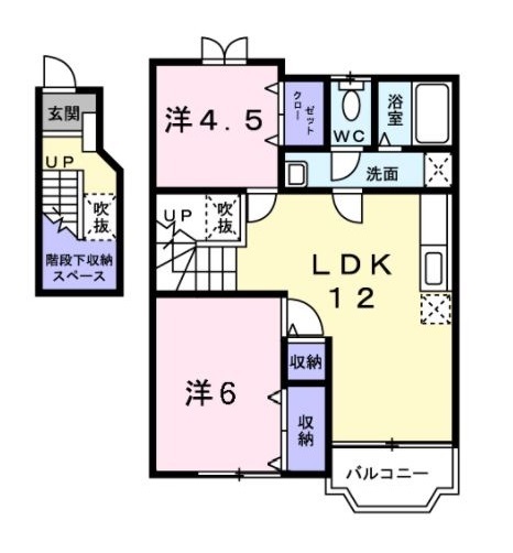 和気郡和気町日室のアパートの間取り