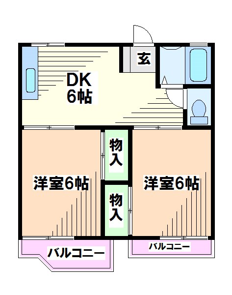 国分寺市光町のアパートの間取り