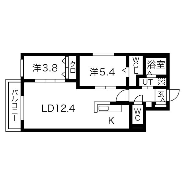 札幌市西区西町南のマンションの間取り