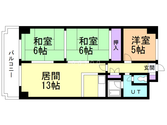 札幌市西区西町南のマンションの間取り