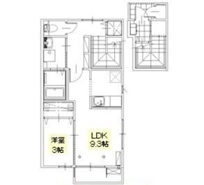 郡山市安積町日出山のアパートの間取り