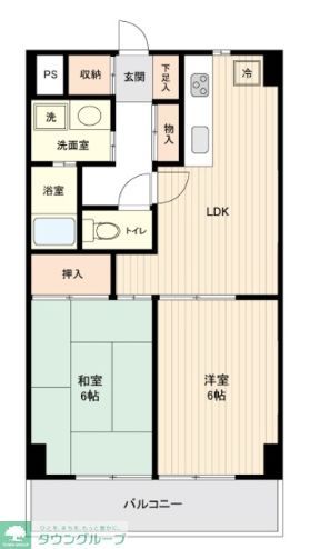 平塚市浅間町のマンションの間取り