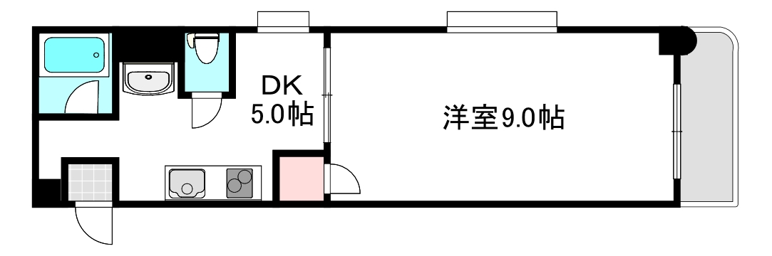 広島市中区西白島町のマンションの間取り