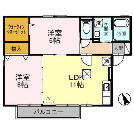 高岡市米島のアパートの間取り