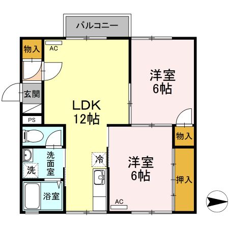 セジュールハミング Aの間取り