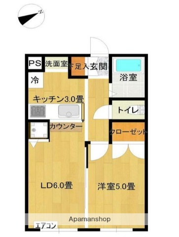 ＪＲ総武線 三鷹駅 徒歩8分 3階建 築43年の間取り写真