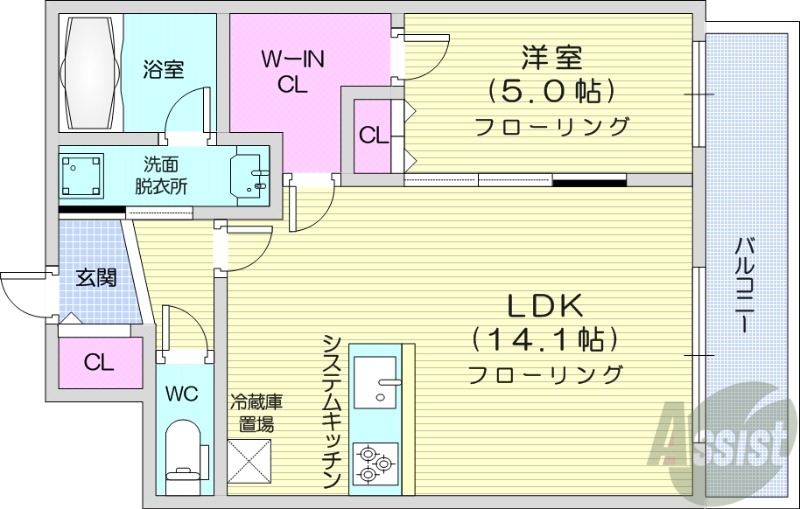 ラメール南平岸の間取り写真