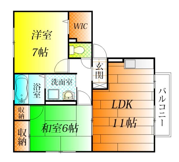 近鉄南大阪線 河内松原駅 徒歩11分 2階建 築26年の間取り写真