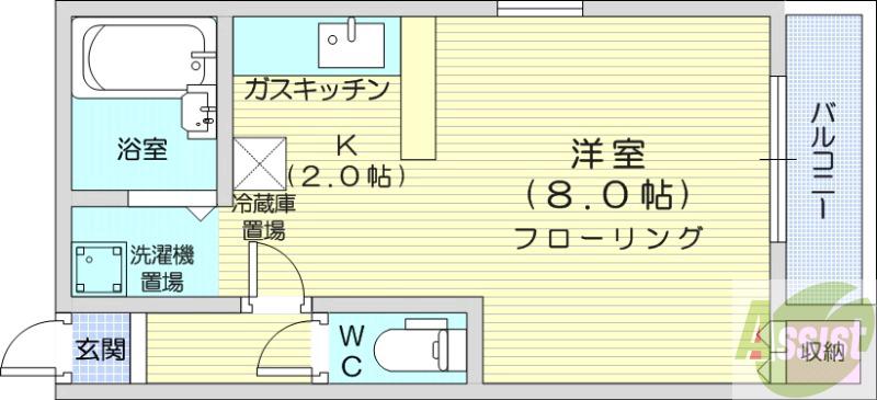 地下鉄東豊線 元町駅 徒歩5分 4階建 築36年の間取り写真