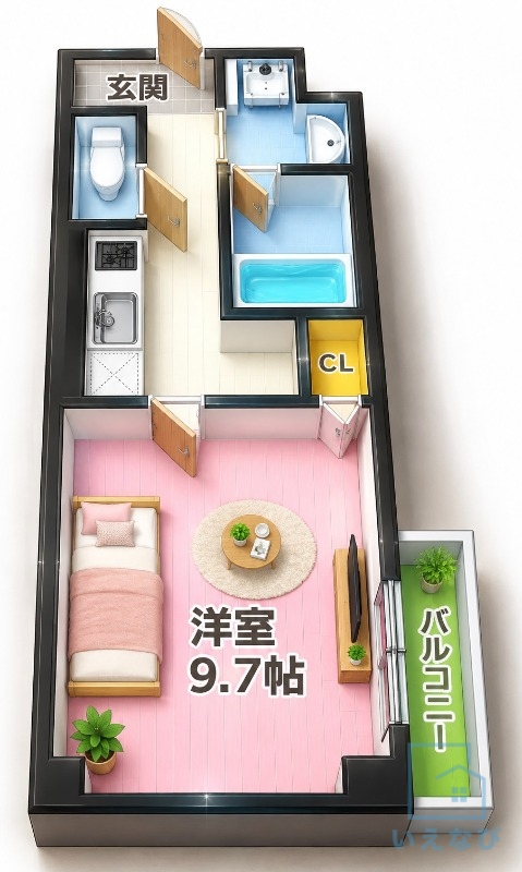 ＪＲ阪和線 美章園駅 徒歩9分 9階建 築6年の間取り写真