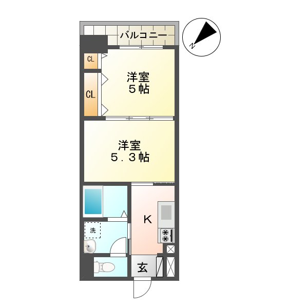 【長崎市西山のマンションの間取り】