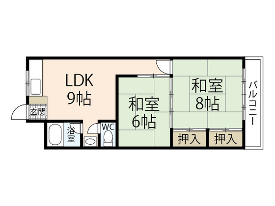 広島市中区江波栄町のマンションの間取り