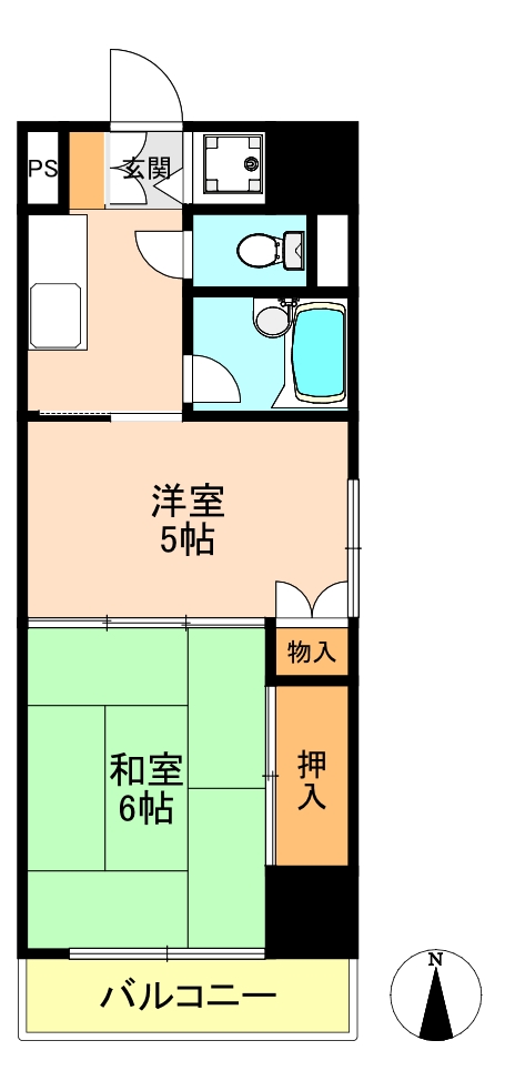 広島市中区江波本町のマンションの間取り