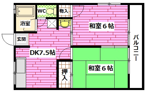 安芸郡海田町畝のアパートの間取り