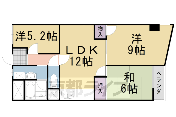 向日市上植野町のマンションの間取り