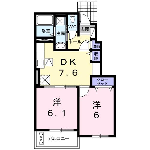 尾道市高須町のアパートの間取り