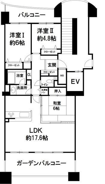 福岡市東区香椎浜のマンションの間取り