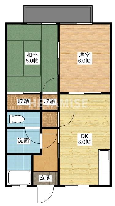 長崎市滑石のアパートの間取り