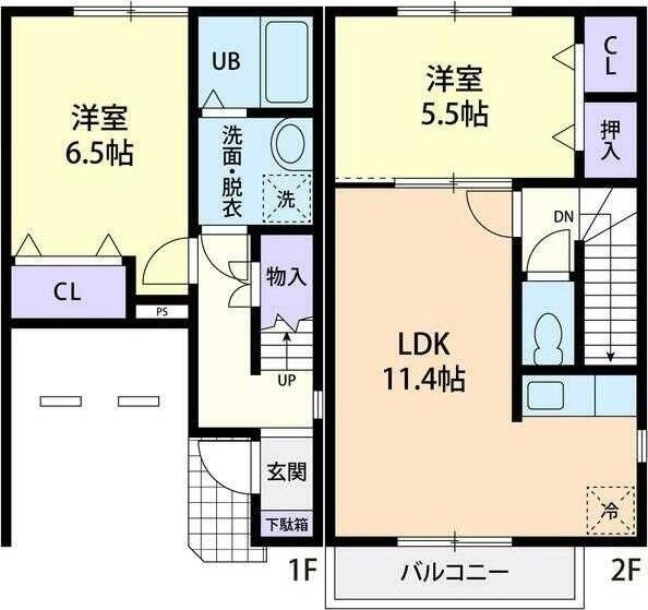 【熊谷市小八林のアパートの間取り】