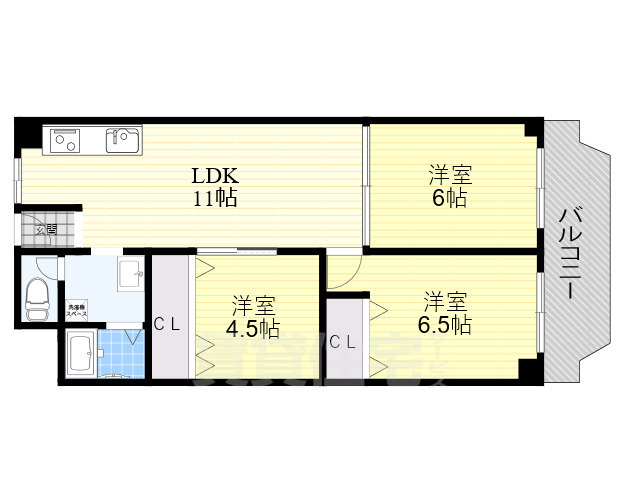 茨木市東太田のマンションの間取り