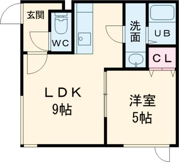 札幌市南区川沿十五条のアパートの間取り