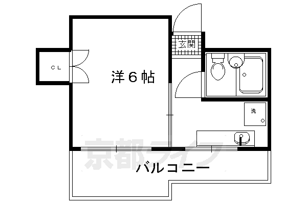 京都市北区紫野花ノ坊町のマンションの間取り