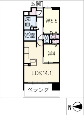 プレサンスロジェ岐阜ザ レジデンス 1103の間取り