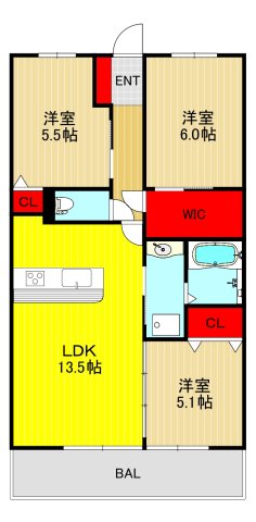 川口市西青木のマンションの間取り