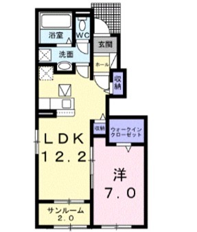 姫路市余部区下余部のアパートの間取り