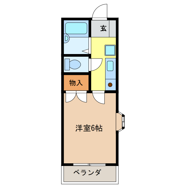 岐阜市北島のアパートの間取り