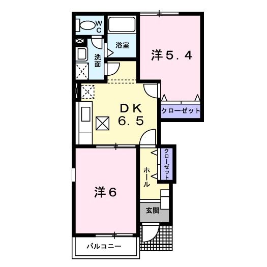 村上市塩町のアパートの間取り