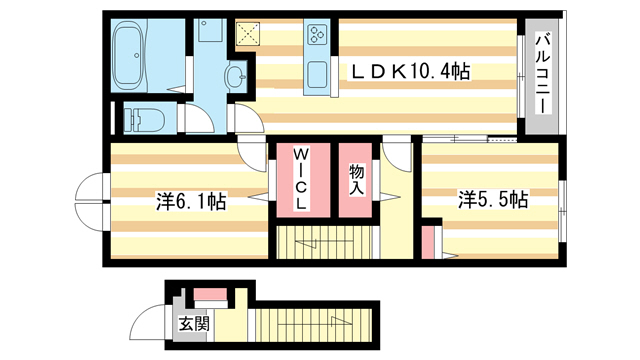 木津川市加茂町里のアパートの間取り