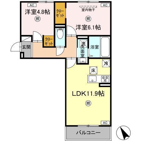 ＰＲＥＭＩＬＩＦＥ政所　II棟の間取り