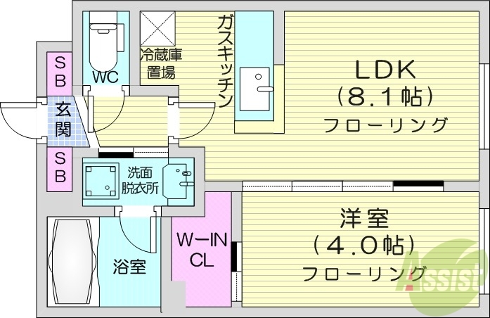 Alegria南8条の間取り