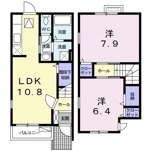 長岡市豊詰町のアパートの間取り