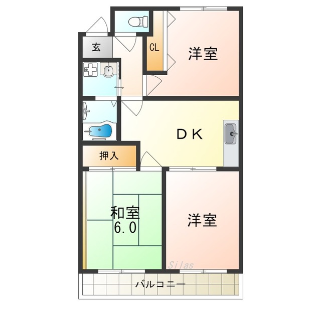 【堺市北区南長尾町のマンションの間取り】