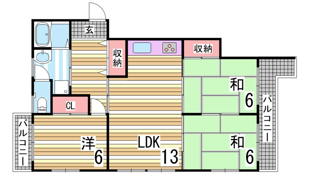 神戸市西区南別府のマンションの間取り