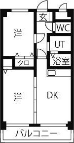 札幌市豊平区中の島二条のマンションの間取り