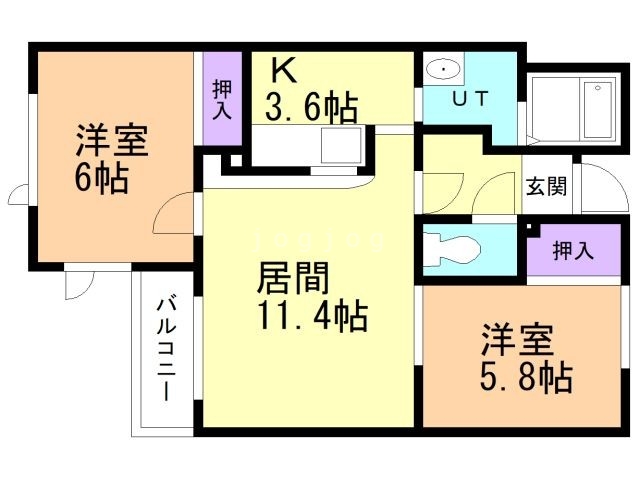 【ノースランド山鼻の間取り】