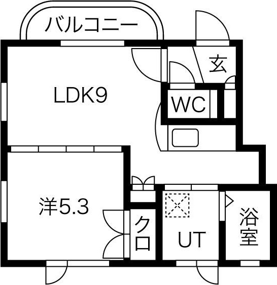 札幌市東区北四十八条東のアパートの間取り