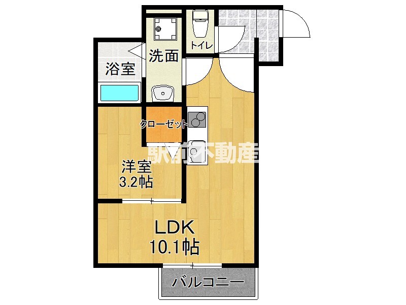 筑紫野市紫のアパートの間取り