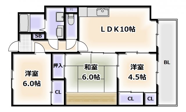 大阪市西成区潮路のマンションの間取り