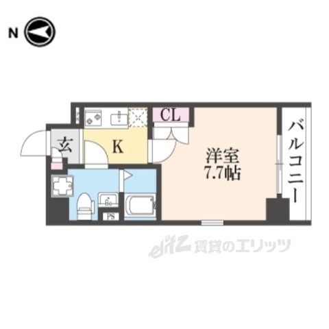 京都市下京区材木町のマンションの間取り